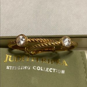 Judith Ripka Gold Hoop Earrings